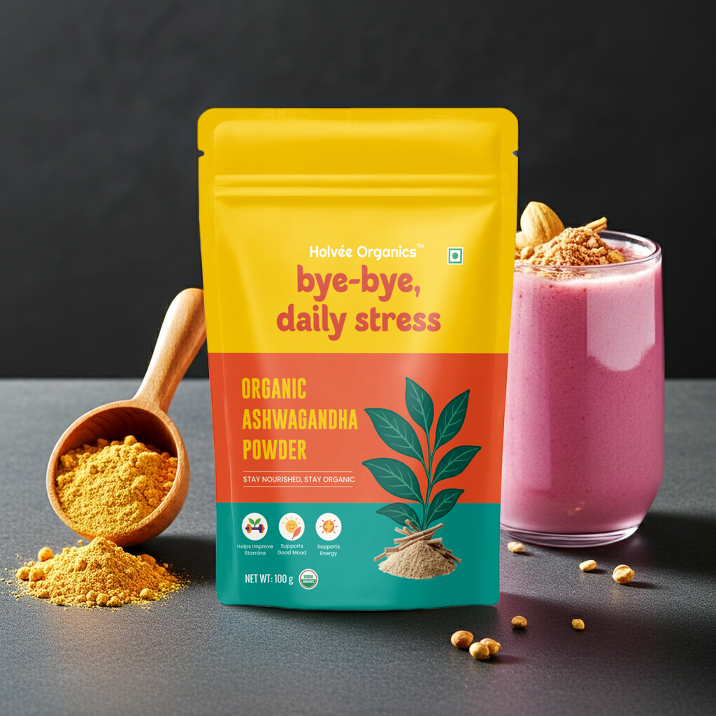 Ashwagandha Powder, Organic Ashwagandha, Ashwagandha Superfoods, Organic Powder Pouch design