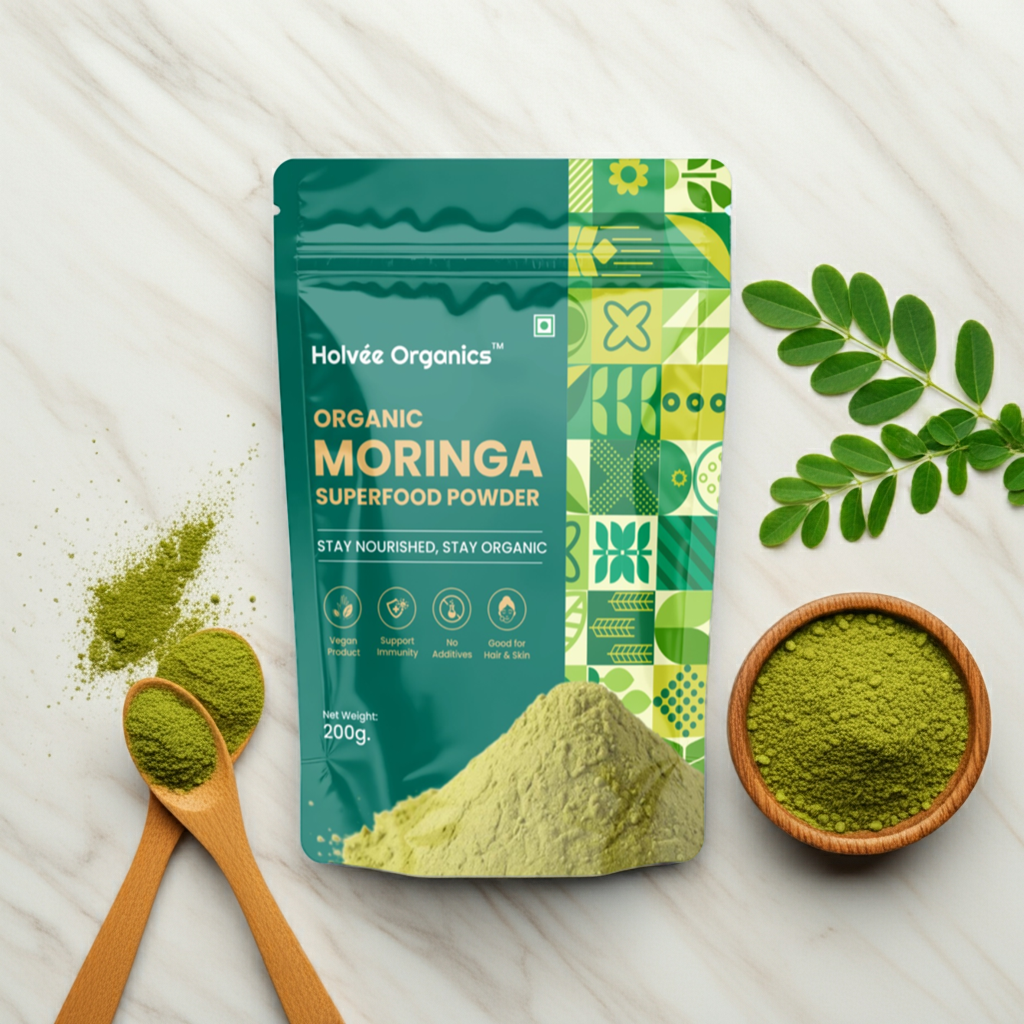 Organic Moringa Powder by Holvée, moringa, moringa powder, organic moringa, moringa superfood 