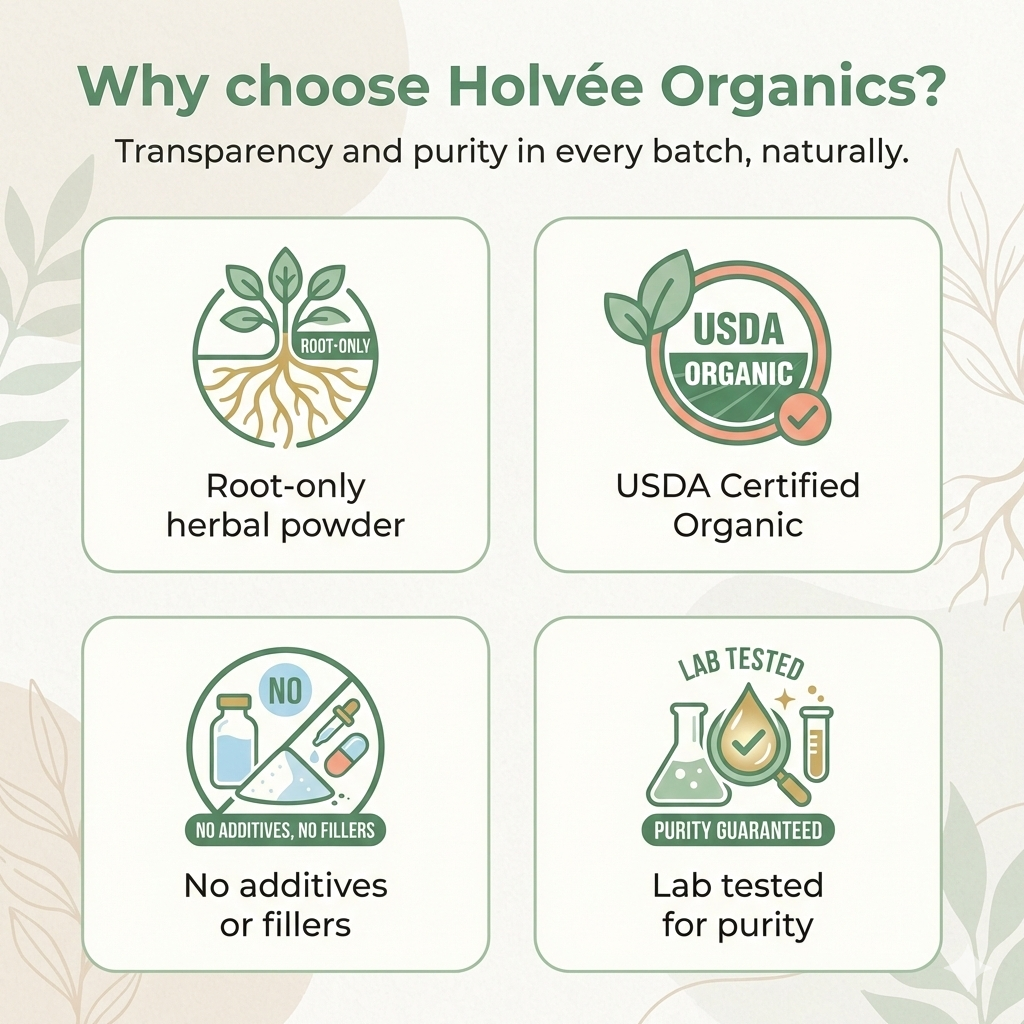 Organic Ashwagandha Powder 100g | Holvée Organics