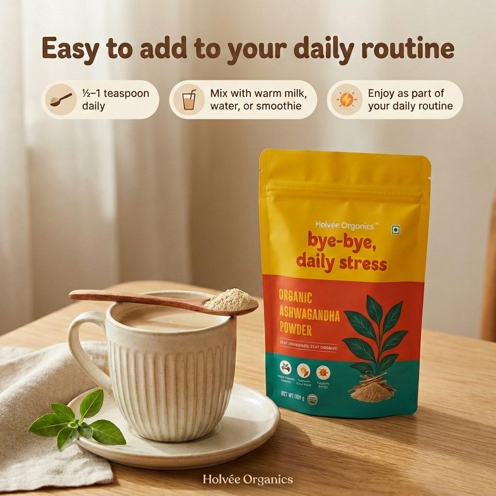 Organic Ashwagandha Powder 100g | Holvée Organics