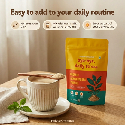 Organic Ashwagandha Powder 100g | Holvée Organics
